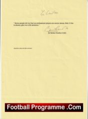 Manchester United Bobby Charlton Signed Autograph Quotation Sheet