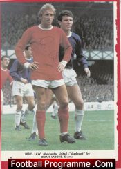 Manchester United Denis Law Autographed Signed Picture