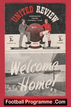  Manchester United v Huddersfield Town 1949 - Man Utd 1940s Football Programme .COM Football Programmes Memorabilia