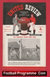 Manchester United v Aston Villa 1953 – 1950s Programmes