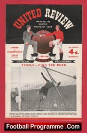 Manchester United v Huddersfield Town 1954 – Man Utd Programmes