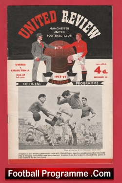  Manchester United v Huddersfield Town 1954 - Man Utd Programmes Football Programme .COM Football Programmes Memorabilia