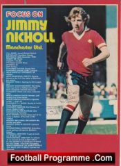 Manchester United Jimmy Nicholl Signed Magazine Picture Man Utd
