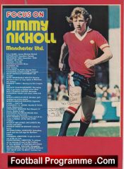 Manchester United Jimmy Nicholl Signed Magazine Picture Man Utd
