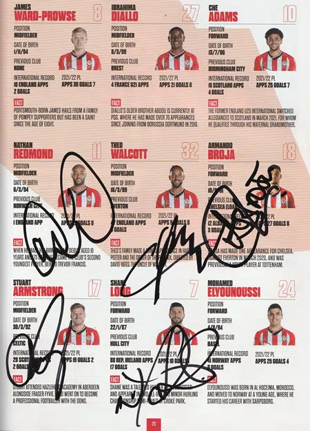 Brighton Hove Albion v Southampton 2022 - Multi Signed Autographed - Image 4