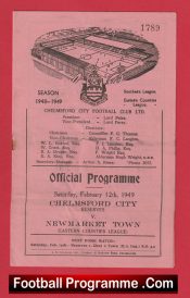 Chelmsford City v Newmarket Town 1949 – Old Football Programmes