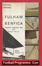 Fulham v Benfica 1972 – Official Opening of the New Stand