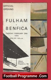 Fulham v Benfica 1972 – Official Opening of the New Stand