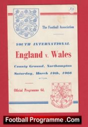 England v Wales 1966 – Youth Match Northampton FC