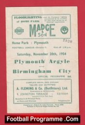 Plymouth Argyle v Birmingham City 1954 – 1950s