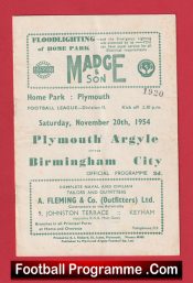 Plymouth Argyle v Birmingham City 1954 – 1950s
