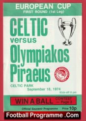 Glasgow Celtic v Olympiakos Piraeus 1974 – European Cup