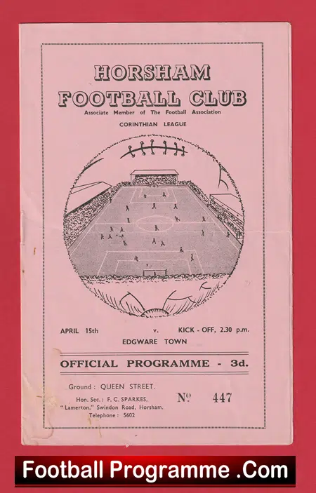 Horsham v Edgeware Town 1961 - Image 2