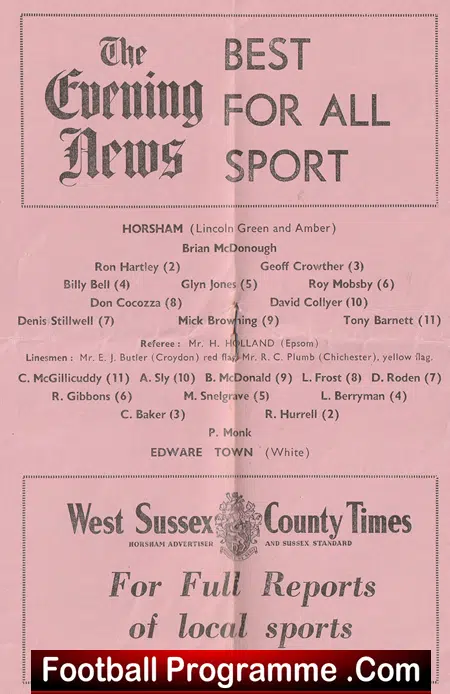 Horsham v Edgeware Town 1961 - Image 4