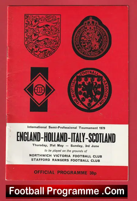 England v Holland 1979 - Plus Italy + Scotland at Northwich + Stafford - Image 2