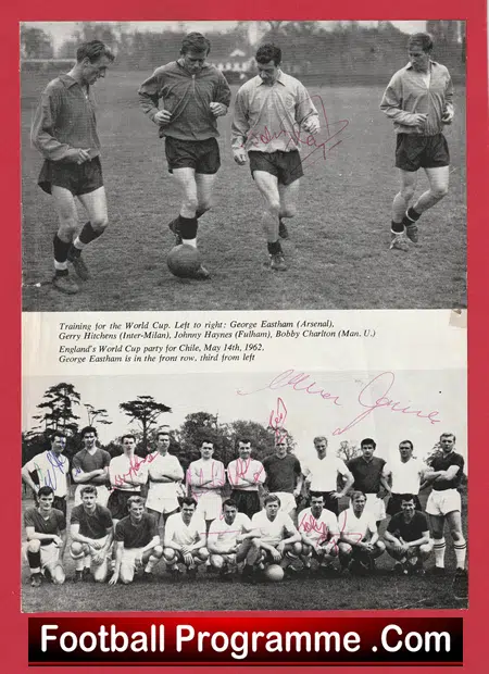 England Football Team Multi Autographed Signed Team Picture 1962 - Image 2