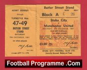 Stoke City v Manchester United 1981 – Match Ticket