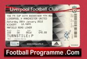 Liverpool v Manchester United 2012 – Match Ticket