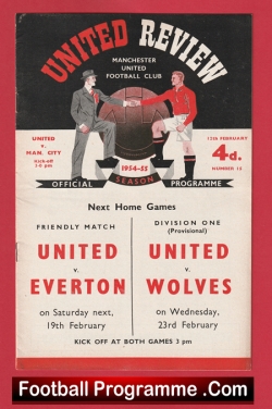  Manchester United v Everton 1955 - Replay Match - Postponed Football Programme .COM Football Programmes Memorabilia