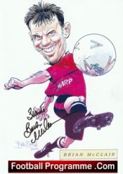 Manchester United Brian McClair Autograph Signed Picture Man Utd