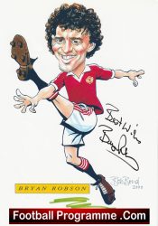 Manchester United Bryan Robson Autograph Signed Picture Man Utd