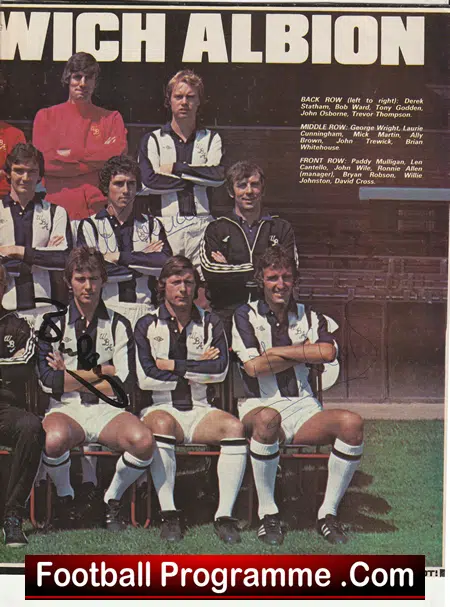 West Bromwich Albion Football Club Multi Autographed Signed Poster 1970s - Image 3