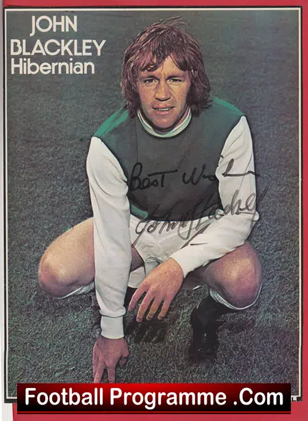 Hibernian Hibs John Blackley Autograph Signed Picture 1970s - Image 2