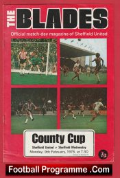 Sheffield United v Sheffield Wednesday 1976 – County Cup Match