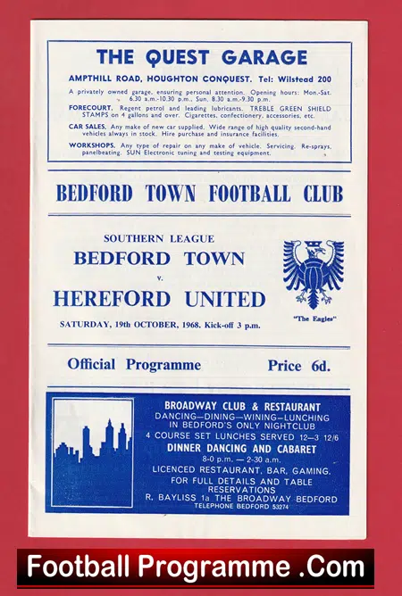 Bedford Town v Hereford United 1968 - Image 2