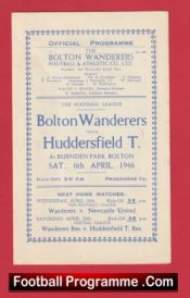 Bolton Wanderers v Huddersfield Town 1946 – Football League