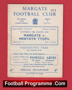  Kettering Town v Margate 1960 Football Programme .COM Football Programmes Memorabilia