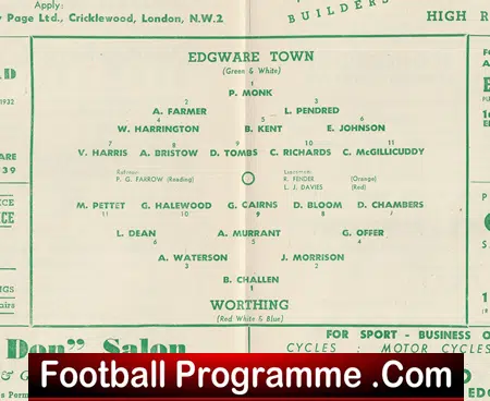 Edgeware Town v Worthing 1959 - Image 3