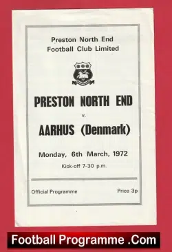 Preston North End v Aarhus 1972 - Denmark