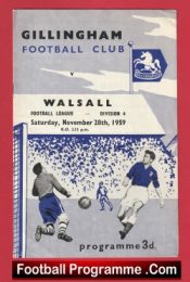 Gillingham v Walsall 1959 – 1950’s