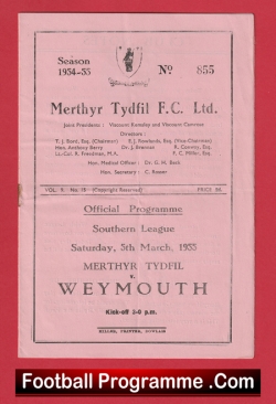  Margate v Merthyr Tydfil 1963 - 1960s Football Programme .COM Football Programmes Memorabilia