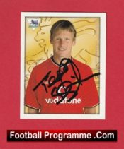 Manchester United Teddy Sheringham Man Utd Signed Football Sticker Card Autograph
