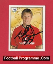Manchester United Teddy Sheringham Man Utd Signed Football Sticker Card Autograph