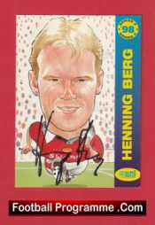 Manchester United Henning Berg Man Utd Signed Football Card Autograph