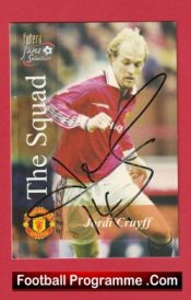 Manchester United Jordi Cruyff Man Utd Signed Football Card Autograph
