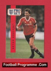 Manchester United Bryan Robson Man Utd Signed Football Card Autographed