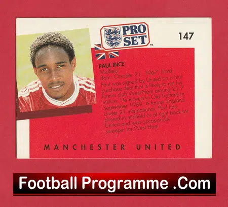 Manchester United Paul Ince Man Utd Signed Football Card Autographed - Image 3