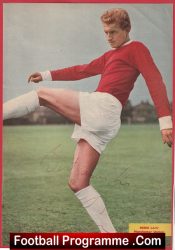 Manchester United Denis Law Autographed Signed Picture 1960s