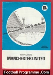 Manchester United Pirate Football Programme 1974 1975 Villa