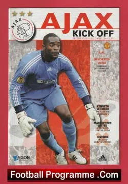 Ajax v Manchester United 2012 - Amsterdam - Holland - football programme
