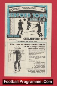 Bedford Town v Chelmsford City 1953 – 1950’s