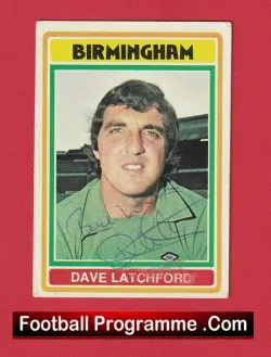 Birmingham City Dave Latchford Signed Football Card 1970s - football programme
