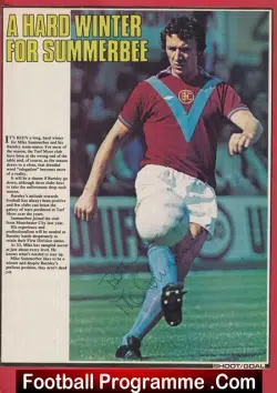 Burnley Mike Summerbee Autograph Signed Picture - football memorabilia