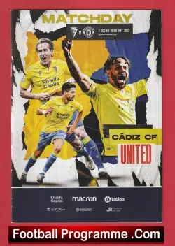 Cadiz CF v Manchester United 2022 - Spain - football programme