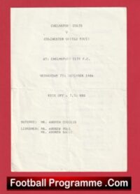 Chelmsford City Colts v Colchester United 1984 – Youth Match