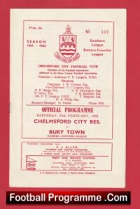 Chelmsford City v Bury Town 1962